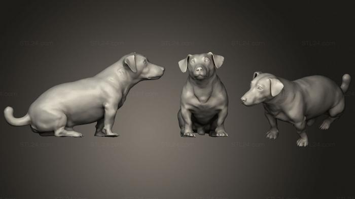 Статуэтки животных (Собака 4, STKJ_2128) 3D модель для ЧПУ станка